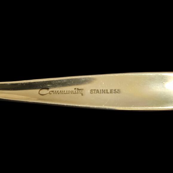 Community Stainless Flatware – 3 Knives & 1 Fork – Textured Handle Pattern MCM - Picture 2 of 2